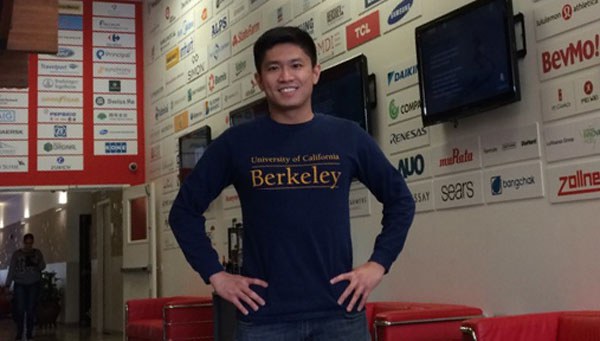 Picture of Rick Nguyen standing in front of Plug and Play tech center in the Silicon Valley