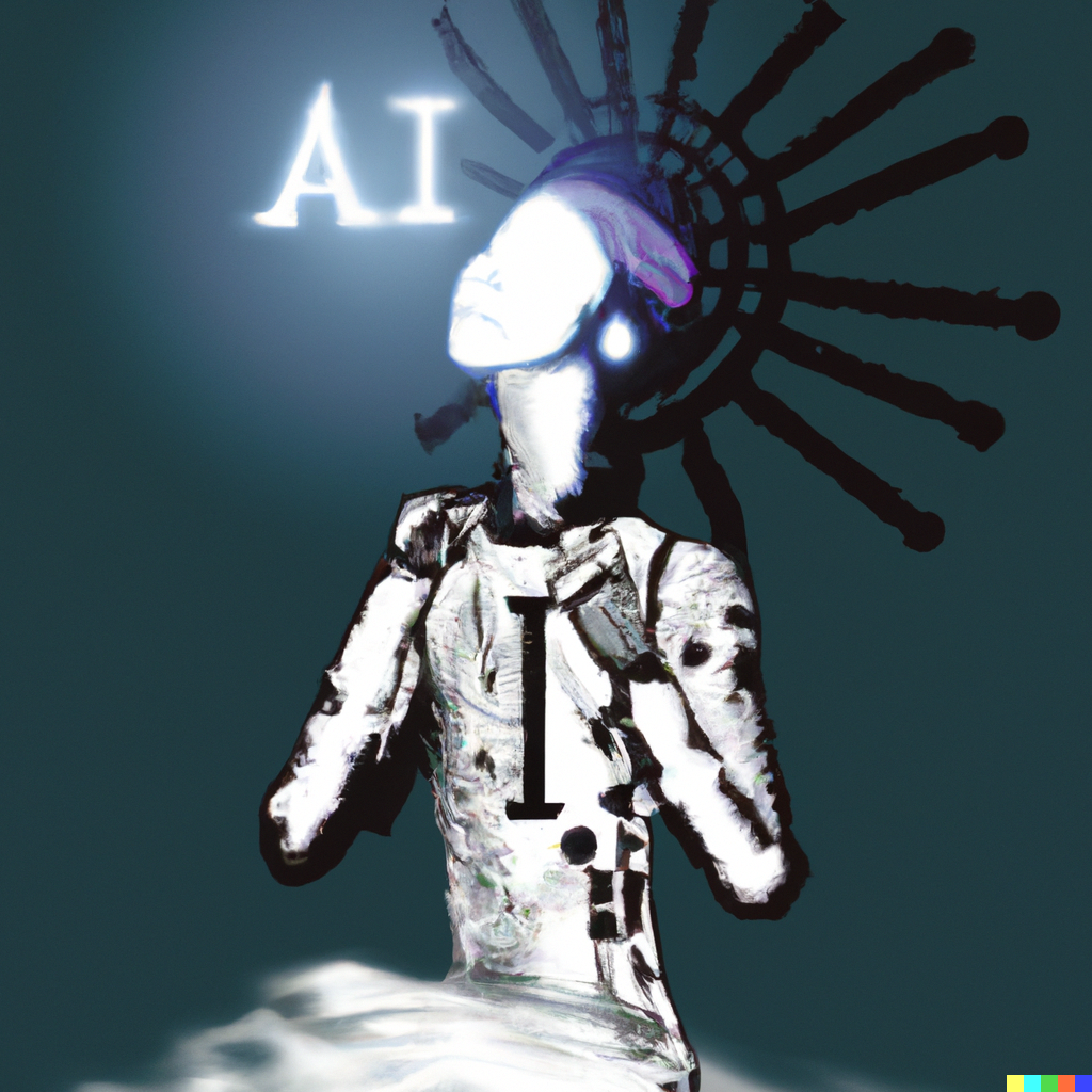 image of an ai beleiving in god